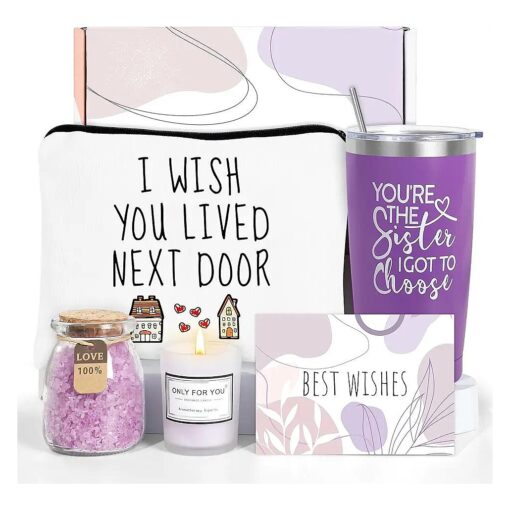 Birthday Gifts for Women Best Friends, Friendship Gifts for Women, Relaxing Spa Gift Basket, Sister Gifts from Sister, Unique Birthday Gifts for Friends Female Sister Best Friend, BFF Gifts ( Purple )