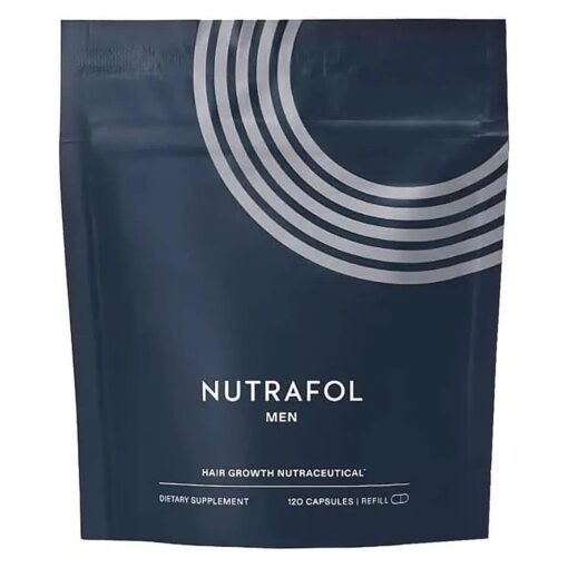 Nutrafol Men 's Hair Growth Supplements, Clinically Tested for Visibly Thicker Hair and Scalp Coverage, Dermatologist Recommended - 1 Month Supply, 1 Refill Pouch