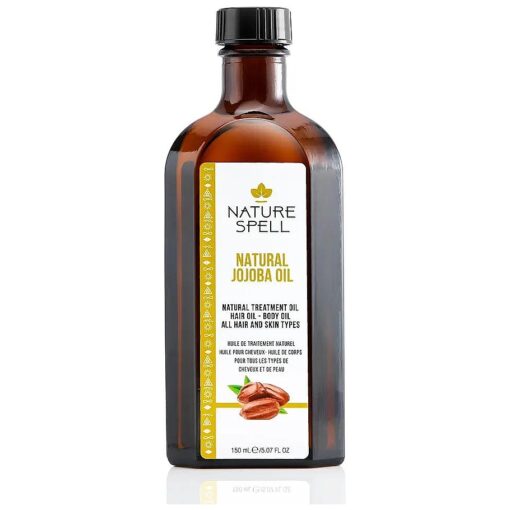 Nature Spell Jojoba Oil for Hair & Skin, Designed for All Hair Types, Targets Hair Loss & Treats Acne Scarring, 5.07 Fl Oz