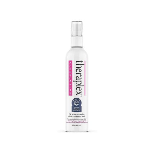 Theraplex Clear Lotion Spray ( 8 oz ) - Natural Jojoba Oil, No Parabens or Preservatives, Noncomedogenic and Hypoallergenic, Dermatologist recommended - National Eczema Association Seal of Acceptance