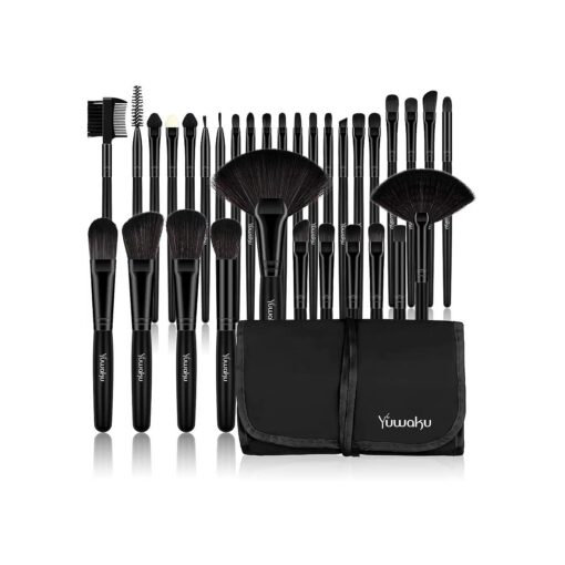 Makeup Brushes Set Professional from an Array of Eyeshadow Foundation Brushes to a Concealer Brush to Eyelash and Blusher Brushes 32 Pcs soft Make up Brush Kit, These Vegan and Cruelty-free Brushes have Soft Synthetic Bristles that Work Perfectly with any Formula, ( Black )