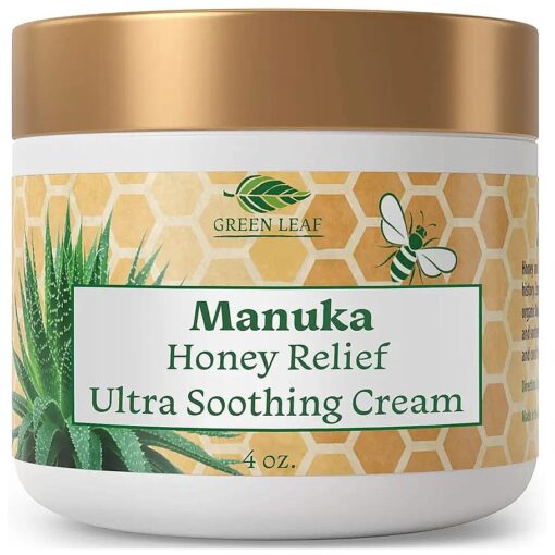 Manuka Honey Cream - Eczema Honey Cream ( 4oz ) Moisturizer Lotion Treatment for Ezcema & Psoriasis - Ultra Soothing Relief - Face & Body Care, Itchy, Dry Skin Rash Healing Ointment - For Adults & Kids