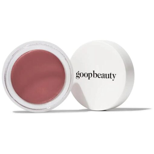 goop Beauty Cream Blush | Sheer Pop of Color for Lips & Cheeks | Vitamin C, Vitamin E, & Safflower Oil | Natural Makeup for Glowing Skin | Paraben & Silicone Free | 0.5 oz | Velveteen - Sheer Mauve