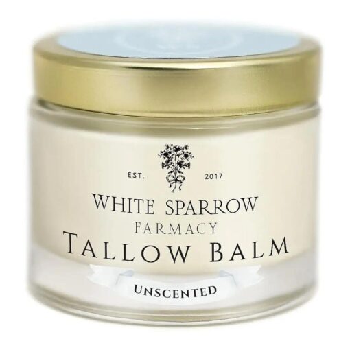 Organic Grass Fed Tallow Balm - ( Unscented ) Organic Tallow from 100 % Grass Fed Cows & All Organic ingredients, For Face and Body, ( 2.0 oz )