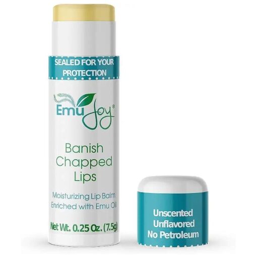 Emu Joy - Natural and Organic Emu Oil Lip Balm Hydrating Jumbo-Tube, Pocket-Size Unflavored & Unscented Lip Balm with Emu Oil - Best for Severely Chapped Lips ( 1pk )