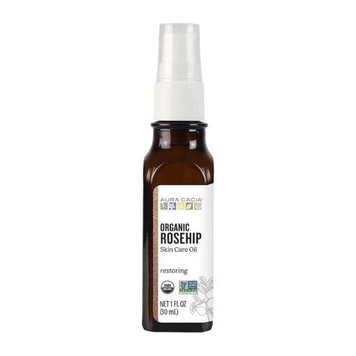 Aura Cacia - Organic Rosehip Oil | Certified Organic & Non-GMO Project Verified Skin Care | 1 fl, oz .