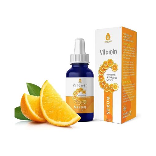 Pursonic Vitamin C Serum, 20 % is a high potency Best Organic Anti-Aging Moisturizer Serum for Face, Neck & Decollete and Eye Treatment ( 3 fl, oz )