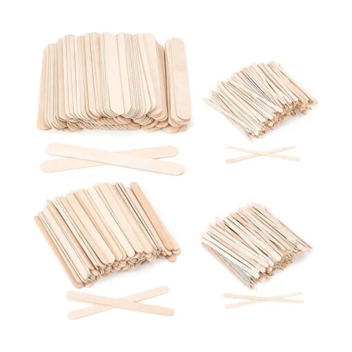 1000Pcs Waxing Sticks - 4 Style Assorted Wood Wax Sticks for Body Face Hair Removal, Eyebrow Lip Nose Small Waxing Applicator Sticks, Wax Spatula Applicator Wooden Craft Sticks