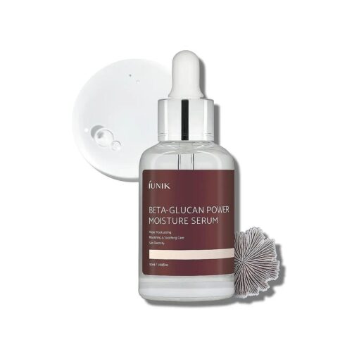 IUNIK Beta-Glucan Power Deep Moisture Vegan Serum 400,000 ppm Intense Hydration Mushroom Yeast Extracts Naturally-derived - Dry Mature Sagging Sensitive Skin Cell Regenerating Lifting Korean Skincare