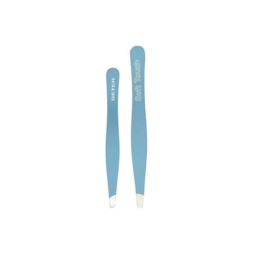 Beter Set plucking tweezers Soft Touch in Bluee, 2 pieces