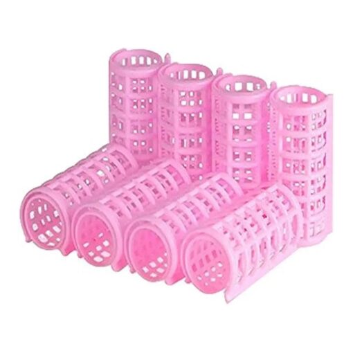 8 Pcs Plastic Hair Rollers Home DIY Hair Styling Tools Pro Salon Portable Curlers Clips for Women Ladies ( Big Size ) Multi