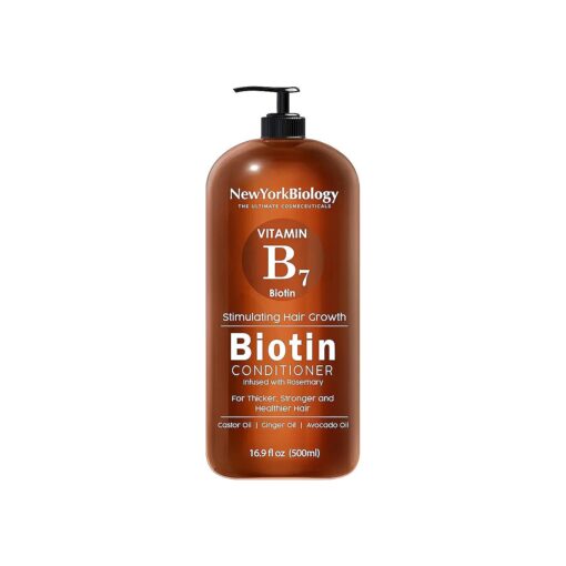 New York Biology Biotin Conditioner for Hair Growth and Thinning Hair - Thickening Formula for Hair Loss Treatment - For Men & Women - Anti Dandruff - 16.9 fl Oz