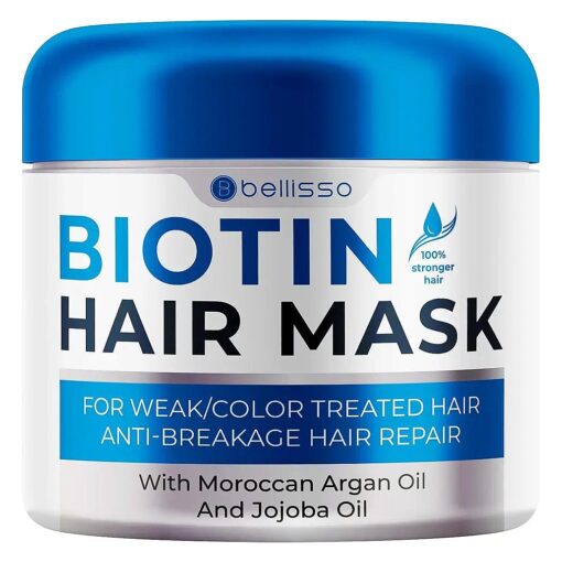 Biotin Hair Mask - Volume Boost and Deep Conditioner for Dry, Damaged Hair - Hydrating Repair Treatment for Women and Men - Moisture Conditioning for Curly Hair and Split Ends - Sulfate Paraben Free