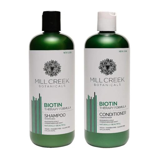 Mill Creek Botanicals Biotin Shampoo and Conditioner Hair Growth Bundle