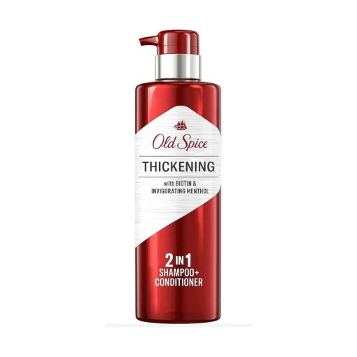 Old Spice Thickening 2-in-1 Men 's Shampoo and Conditioner with Biotin and Invigorating Menthol, 17.9 oz