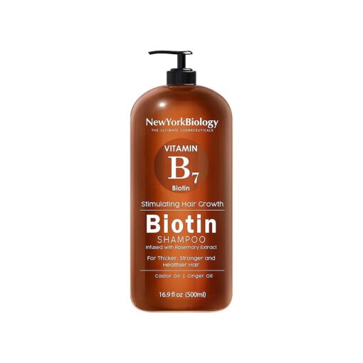 New York Biology Biotin Shampoo for Hair Growth and Thinning Hair - Thickening Formula for Hair Loss Treatment - For Men & Women - Anti Dandruff - 16.9 fl Oz