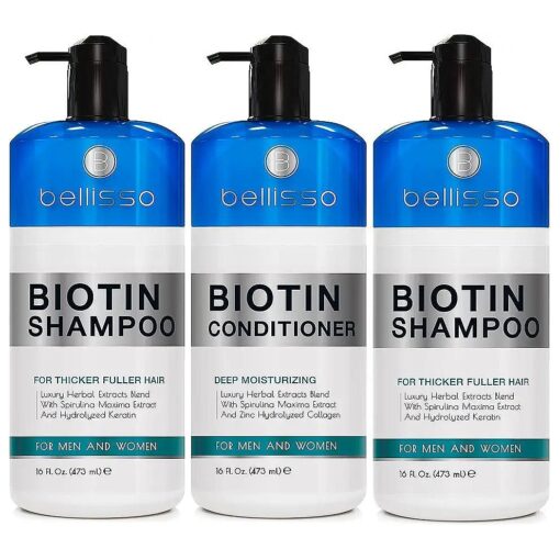 BELLISSO Biotin Shampoo and Conditioner Set and Biotin Shampoo