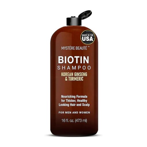 Biotin Shampoo with Korean Ginseng & Turmeric - Thickening Shampoo, Fights Hair loss, Sulfate Free, Daily Shampoo for Men & Women- Best For Thinning Hair, 16 fl oz