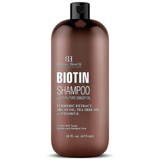 BOTANIC HEARTH Biotin Shampoo with Ginger Oil & Keratin - for Hair Loss and Thinning Hair - Promotes Hair Growth, Sulfate & Paraben Free, for Men and Women - 16 fl oz