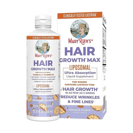 MaryRuth 's Women 's Hair Growth MAX Liposomal | With Lustriva ( r ) + Biotin 10000mcg + Pumpkin Seed Oil| Thicker Hair | Hair Care | Wrinkles, Fine Lines, Skin Care | Ages 18+ | 15.22 Fl Oz