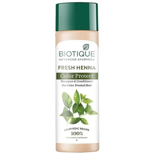 Biotique Heena Leaf Fresh Texture Shampoo and Conditioner with Color for Dark Hair 190 ml