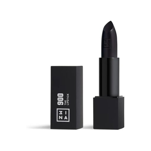 3ina Lipstick 900 - Matte Black Lipstick with Magnetic Cap, Hydrating Finish, Cruelty, Paraben Free and Vegan - Creamy Texture High Coverage - Nourishing Essential Oils, Vitamin E Shea Butter - 0.11oz