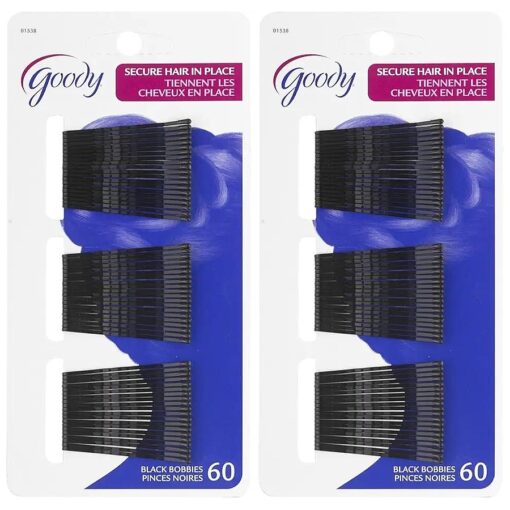 Goody Bobby Pins, 2" Black, 60 ct, 2 pk