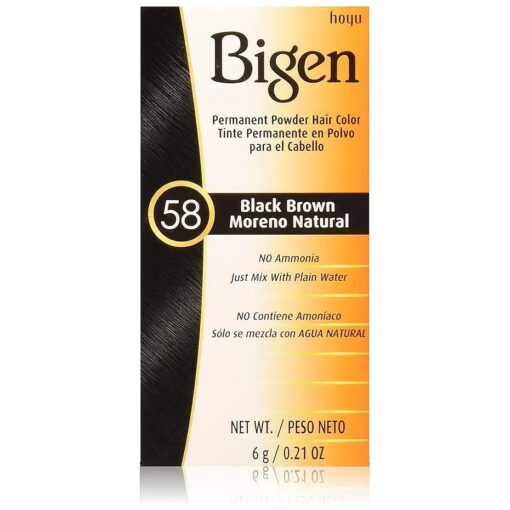 Permanent Powder Hair Color 58 Black Brown 1 ea ( Pack of 4 )