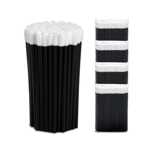 Lip Applicators Disposable 400 PCS - Black Disposable Lip Wands - Lip Brushes Disposable for Lipstick, Lip Gloss, Lip Balm - Disposable Makeup Applicator Kit