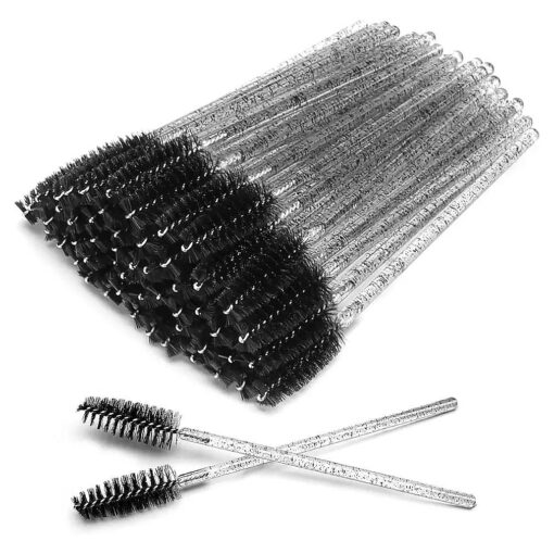 Eyelash Mascara Brushes Eyelash Brush Disposable Wands Applicator Makeup Kits ( 50PCS-Black )