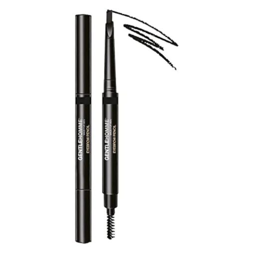 Mens Eyebrow Pencil Black, Easily Shape Define Fill Eyebrows and Beard, 2 in 1 brush and ultra-thin pencil, Waterproof Smudge Proof Sweatproof, Durable and Long Lasting ( Black )