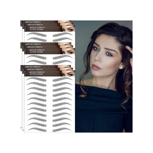 Aresvns Black Eyebrows Tattoo 99 Pairs ! Newly Improved Hair-like Fake Eyebrows Waterproof and Long-lasting 3-5 days,4D Realistic Tattoo Eyebrows, Well-made Eyebrow Transfer Sticker Christmas Gift