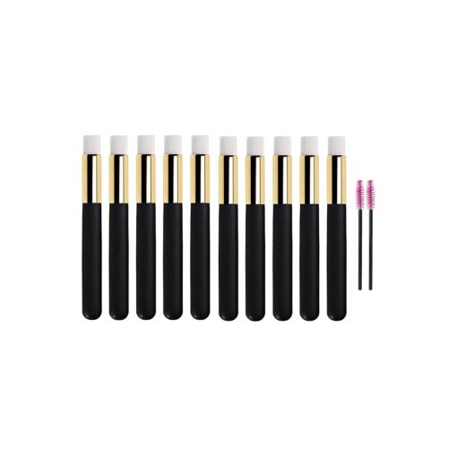 10 Pcs Lash Shampoo Brush Lash Cleansing Brush Eyelash Cleaning Brush Makeup Brushes Extension Eyelash Nose Pore Deep Cleaning Brush with 2 PCS Mascara Brushes Wands ( black )