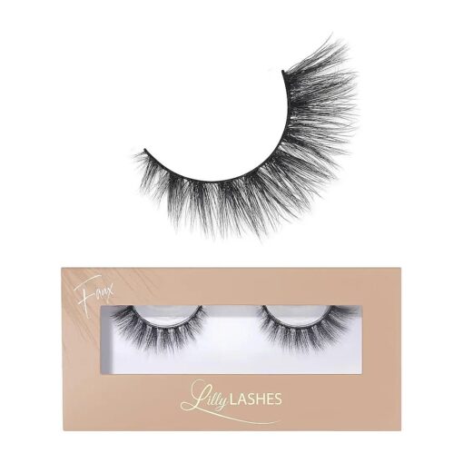 Lilly Lashes Naturale Faux Mink False Eyelashes, 13mm, Reusable, Cat Eye, Wispy Lashes, Black, Pair