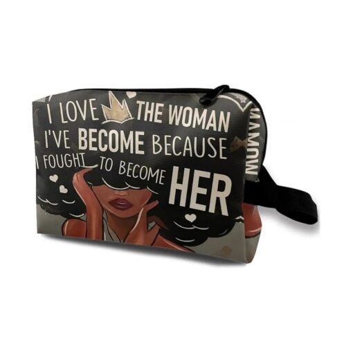 Makeup Bag for Women, Black Girl Stuff, Gifts for Black Women, Travel Size Products for Women, Sister Bags for Black Women, Black Women Makeup Bag