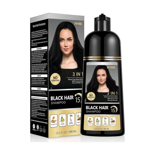 Ivnil Black Hair Dye Shampoo Permanent 400ml