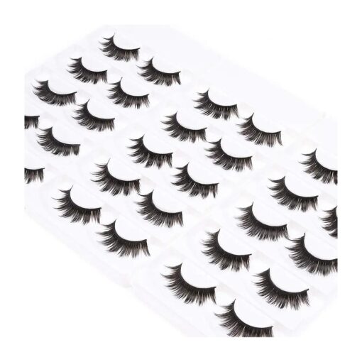 False Eyelashes, Dramatic Strip Lashes Pack Handmade Thick Fake Eyelashes Black ( F36, 15 Pairs/3 Pack )