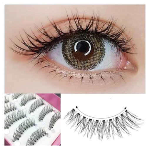 False Eyelashes Wispy Short False Eyelash women Special eyelashes 100 % Handmade Eyelashes Pack ( 10 Pairs Set ) Black