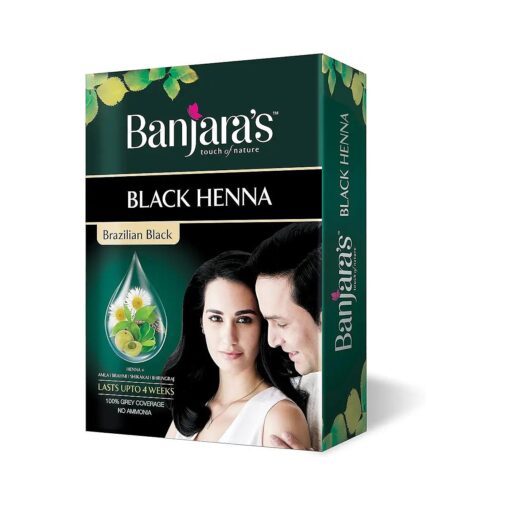 Black Henna Brazilian Black 54 gm Rich black hair colour - No ammonia