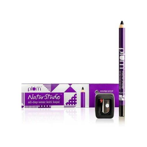 Plum Bundle of Natur Studio All Day Wear Kohl Kajal with Sharpener, 1.2g, for All Skin Types