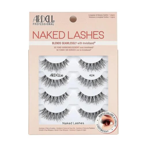 Ardell Strip Lashes Naked Lashes # 424, 4 Pairs x 1-Pack