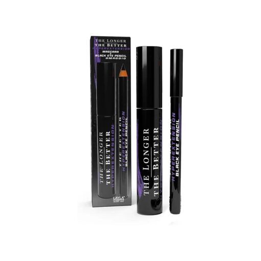 LAYLA The Longer The Better HyperExtension Black Mascara and Eye Pencil Set | Volumizing & Lengthening | Made in Italy | Vegan & Cruelty Free