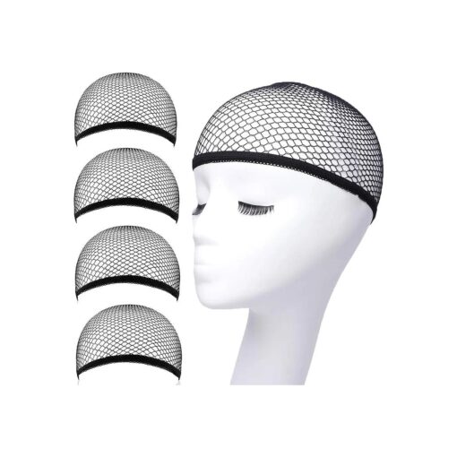 Wig Caps, ANNELBEL 4PCS Black Mesh Wig Cap Net, Closed End Hair Mesh Net Wig Caps, Wig Caps for Long or Short Hair Hold Securely in Place