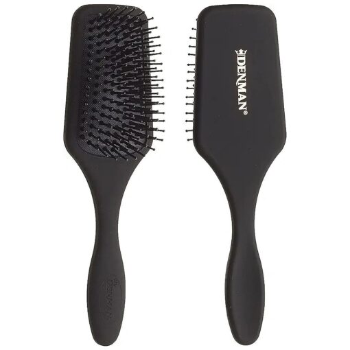 Denman ( Black ) Mini Paddle Cushion Hair Brush for Blow Drying, Detangling & On the Go Travel - Comfortable Styling, Straightening & Smoothing - For Women and Men, D84