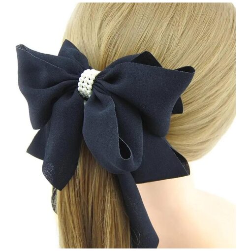 Cloth Pearl Beautiful Banana Hair Clip for Women ( H77 ) ( Black )