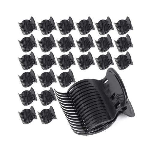 24 Hot Roller Clips for Hair Curler Claw Clip Replacement Hair Section Styling for Women Girls Black