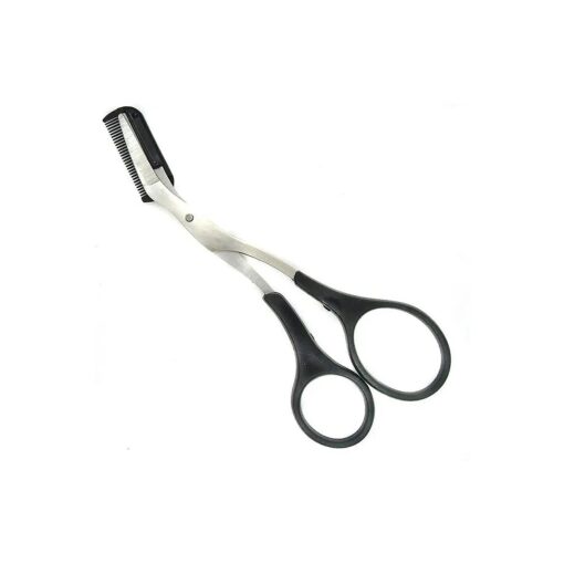 1 Pcs Professional Precision Trimmer Eyebrow Shear Scissors Hair Remover with Eyebrow Comb and Non Slip Finger Grips for Men