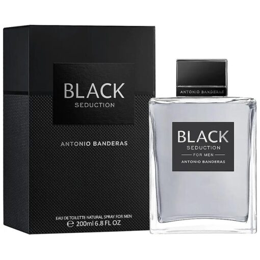 Antonio Banderas Eau De Toilette Spray for Men, Seduction In Black, 6.8 Fl Oz, Clear