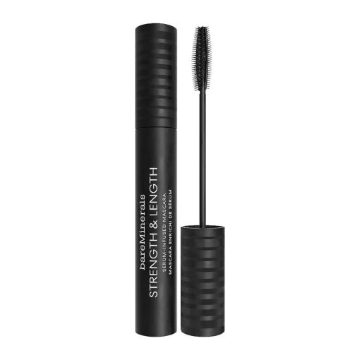 bareMinerals Strength & Length Serum-Infused Black Mascara with Plant-Based Lash Serum, Lengthens, Lifts + Defines Lashes for Healthier Lashes, Vegan