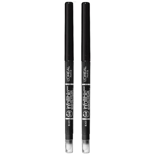 L'Oreal Paris Makeup Infallible Never Fail Original Mechanical Pencil Eyeliner with Built in Sharpener, Black, 0.008 oz., 2 Count